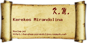 Kerekes Mirandolina névjegykártya